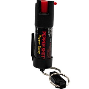 Pepper Shot 1.2% MC ½ oz Pepper Spray with Belt Clip and Quick Release Keychain